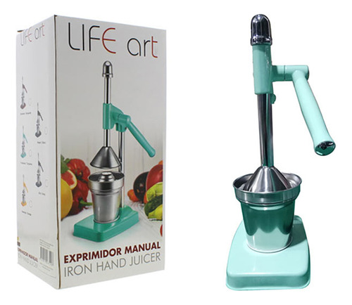 Exprimidor De Jugos Verde Agua Manual Life Art