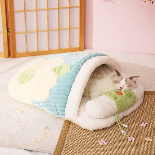Bonita Casa Para Mascotas, Saco De Dormir Para Gatos Sakura. Color Rosado