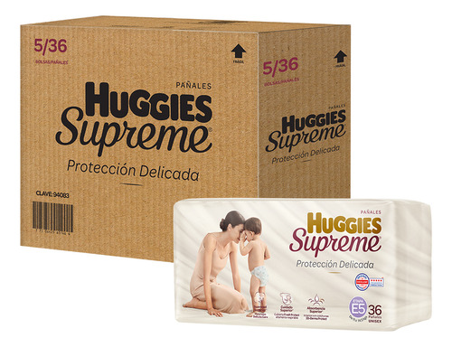 Pañales Huggies Supreme Etapa 5 Unisex 180 Piezas