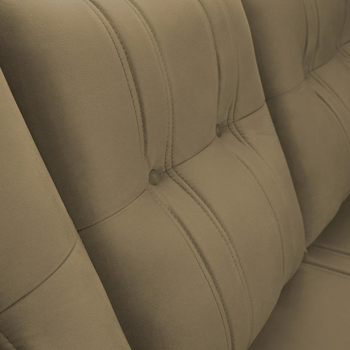 Sofá Canto London Bege Suede Velut - King House