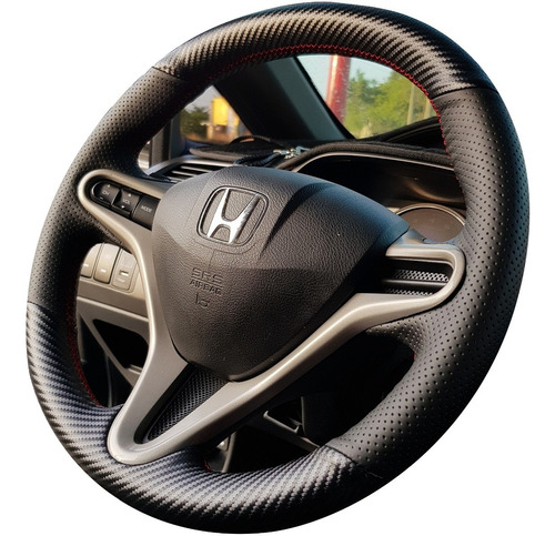 Funda Cubre Volante Honda Br-v Civic Fibra De Carbono Y Piel