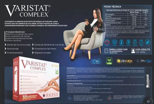 Varistat Ultra Complex Para Varizes - 30 Cpds - Idnlabs