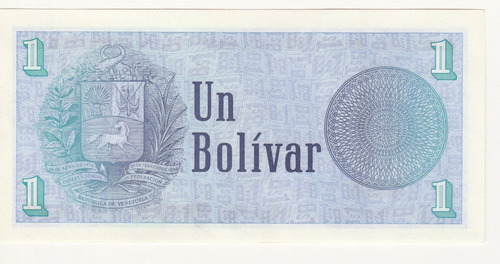 Imagen 2 de 2 de Billete Venezuela 1 Bolívar Octubre 5 1989 A8 Unc