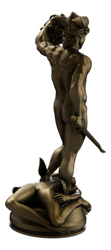 Estátua Perseu Semi Deus Herói Grego - Firenze Cor Cor Ouro Velho