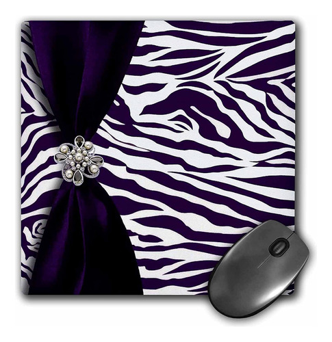 3drose Llc 8 X 8 X 0.25 Inches Mouse Pad, Purple And White Z