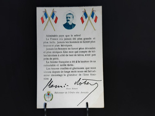 Carta Postal Argentina - Francia Patriótica Antigua Única 15