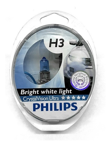 Philips Lampara H3 12v Crystalvision + T10 X 2 Un. Ef. Xenon