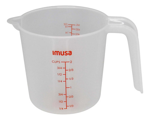 Imusa Imu-71104 Vaso Medidor De Plástico De 2 Tazas, Transp