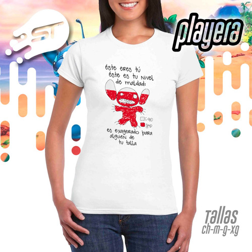 Playeras De Lilo Y Stich Niveles De Maldad Lys-012