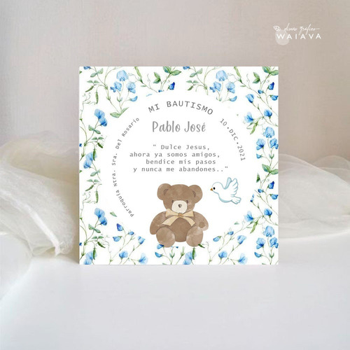 Imagen 5 de 9 de Estampas Tarjetas Bautismo De Nenes X 2u