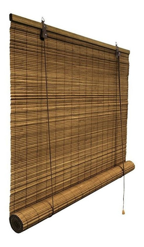 Cortina Persiana Roller Enrollable De Bambú 90x120 Cms 