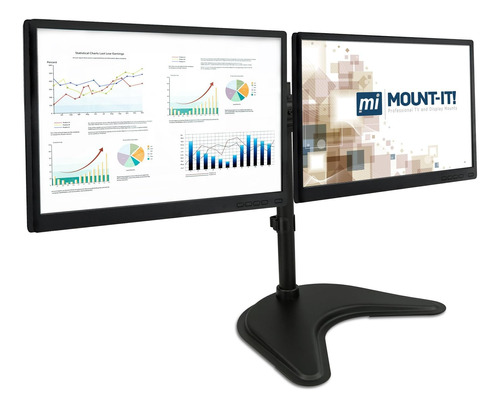 Mount-it! Soporte Para Dos Monitores Lcd De Escritorio  Ajus