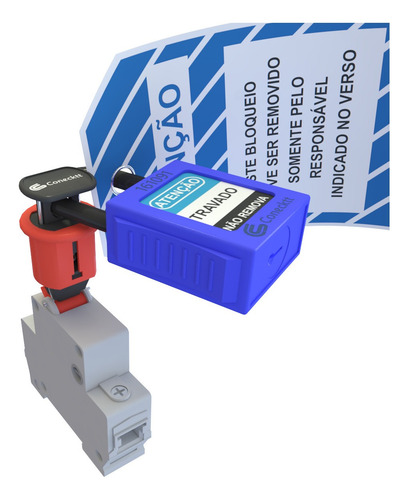 Imagem 2 de 5 de Bloqueio Para Disjuntor Din Loto Elétrico Lockout Tagout
