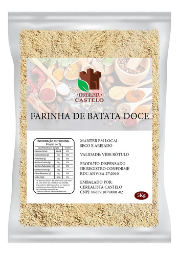 Farinha De Batata Doce Em Pó 5kg 100% Puro Premium