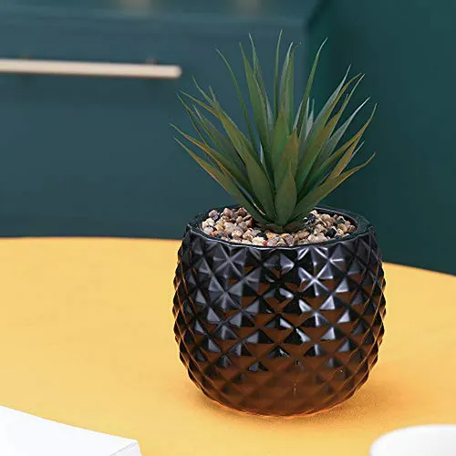 Maceta De Cerámica Con Planta Artificial De Piña Para Decora