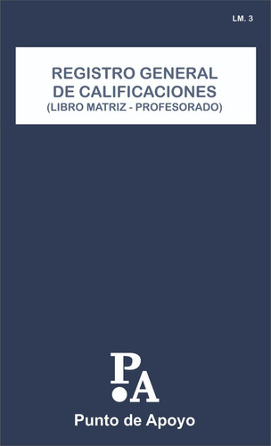 Registro General De Calificaciones - L Matriz 3 Años - Prof.