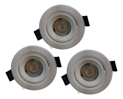 3 Pieza Aksi Spot Blanco Redondo 3w Luz Blanco Frio