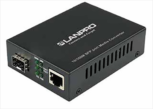 Convertidor De Medios Lanpro Fibra Optica A Rj45 Sfp Gigabit