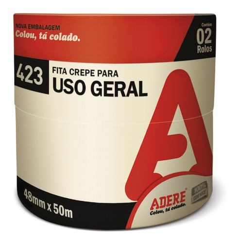 Imagem 1 de 1 de Fita Crepe Uso Geral 48mmx50m - Kit Com 2 Adere