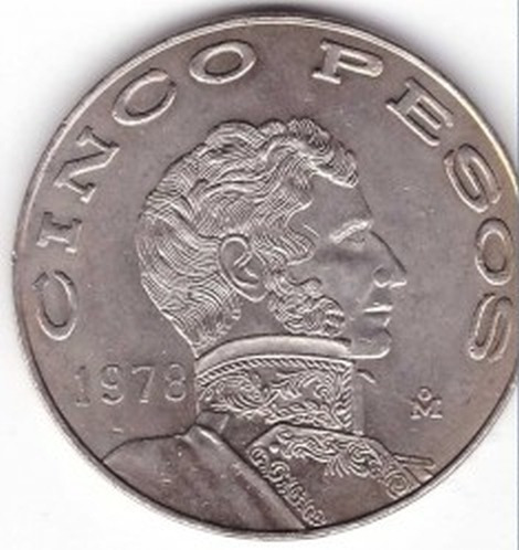 Lote De 3 Monedas De Mexico Año 1978 - 50 Cent. 1 Y 5 Pesos
