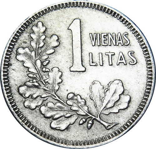 .: Lituania 1 Litas 1925 -  Plata -  Escasa  :.