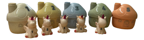 Titeres De Dedo Didactico Casitas Números Unicornio Bebes