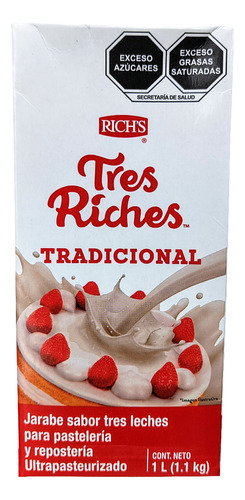 Jarabe Tres Leches Pastelería Y Repostería Richs 1lt 12pza