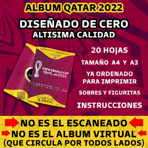 Kit Imprimible Album De Figuritas Del Mundial Qatar 2022