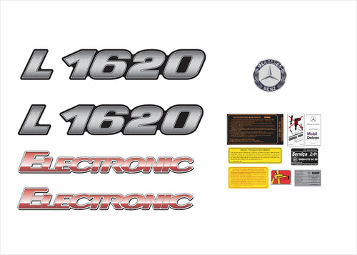 Kit Adesivo Emblema Resinado Mercedes Benz L 1620 Electronic