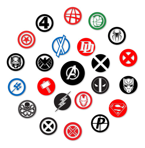 Stickers Souvenir Avengers Para Frasco Taza X 10u.