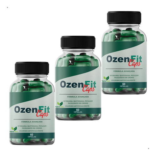 3 Ozenfit Suplemento Natural Ozen Fit Caps Imediato Sabor