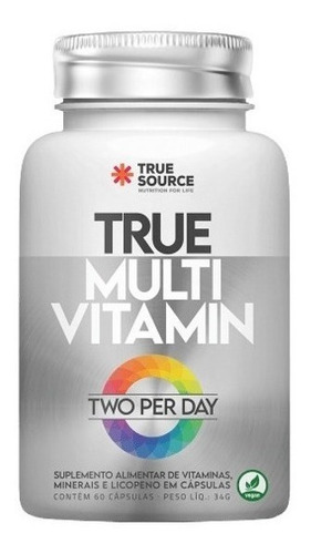 True Multi Vitamin De A-z Two Per Day 60 Caps - True Source Sabor Sem sabor