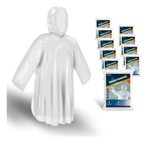 Poncho Lluvia Para Adulto Emergencia Desechable Capucha