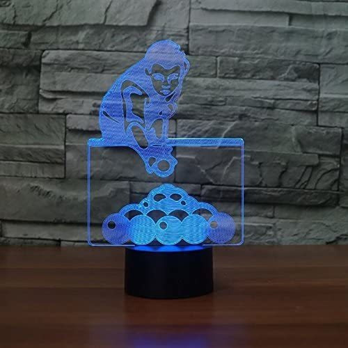 3d Jugar Billar Noche Luz 7 Cambio De Color Mesa Led