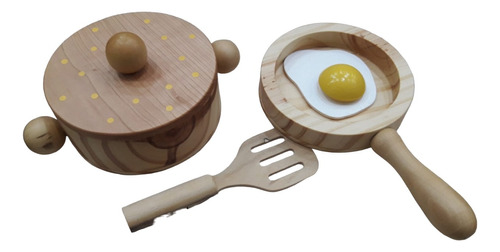 Juego Set Ollas Ollitas Infantil Comida Cocina Madera Niños