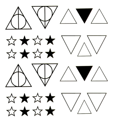 Oottati Pequeña Lindo Tatuaje Temporal Triangulo Star Geom