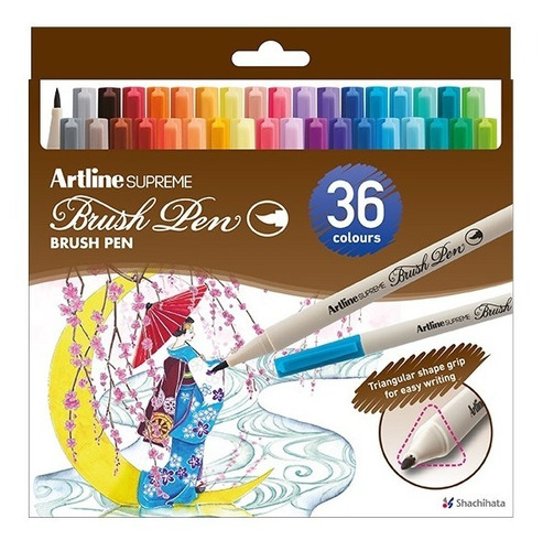 Marcadores Artline Supreme Pincel Punta Fina Set X 36