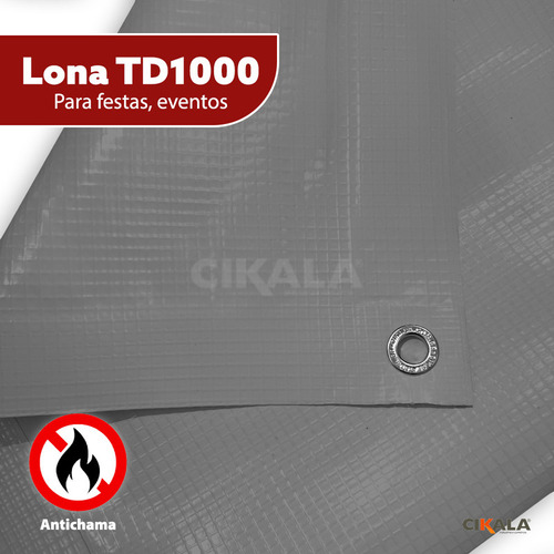 Lona Forte P/ Toldo Cobertura Garagem Galpão Cinza 7,5x3,5 M