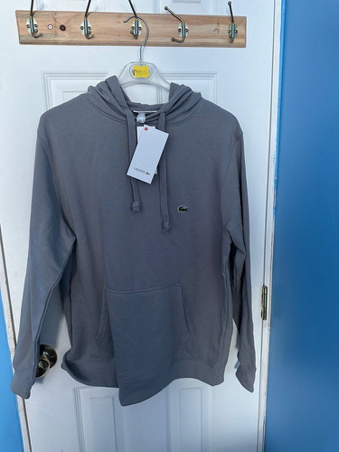 Poleron Hoddie Lacoste Gris Sellado