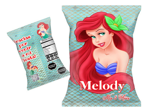 Bolsitas Golosineras Chips Bags Ariel La Sirenita X10 