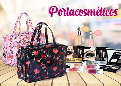Imagen 4 de 6 de Porta Cosmetico Set Viaje Neceser Maquillaje Cuatro En Uno!!