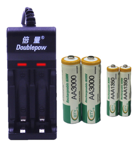 Cargador Para Pilas Recargables Gp + 2 Pares Aaa Y Aa 900mah