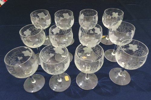 Juego (12) Copas (alto 11 Cm, Ancho 5 Cm) Cristal Bohemia