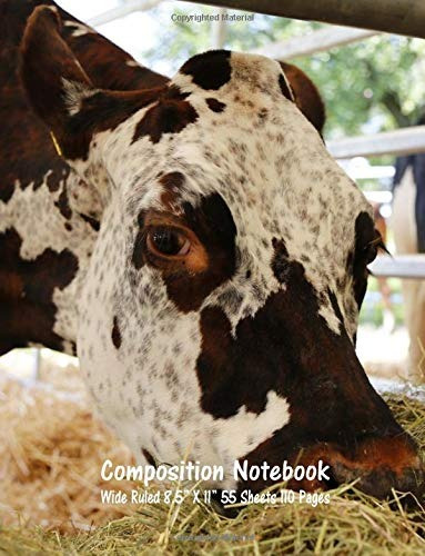 Composition Notebook Wide Ruled Cow Farm Bull Bovine Cattle 