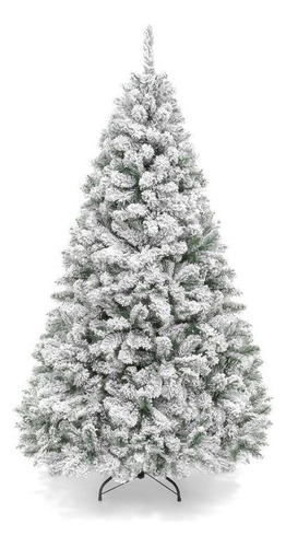 Árbol De Navidad Con Nieve Con Base De Metal Plegable 9ft. Color Verde/blanco