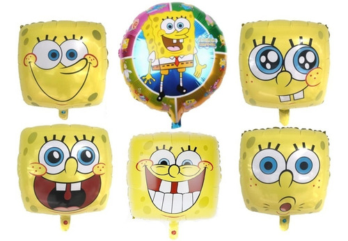 12 Globos Metalizados Bob Esponja Surtido O A Eleccion 45 Cm