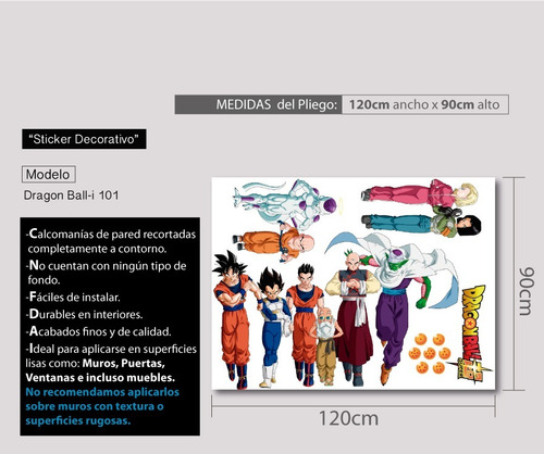 Vinil Decorativo Dragon Ball 101 Anime Manga Sticker Gigante
