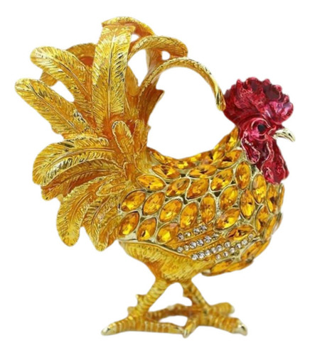 Ornamento De La Caja De Joyeros De Gallo Elegante Small