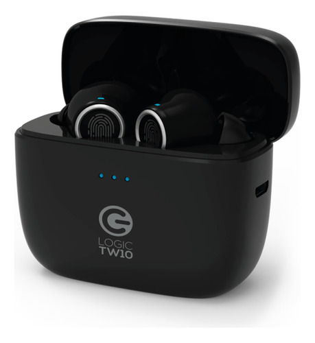 Auriculares Logic Tw10 Wireless Black Con Estuche Cargador