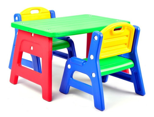 Mesa Mesita Infantil + 2 Sillas Interior Exterior Rodacross